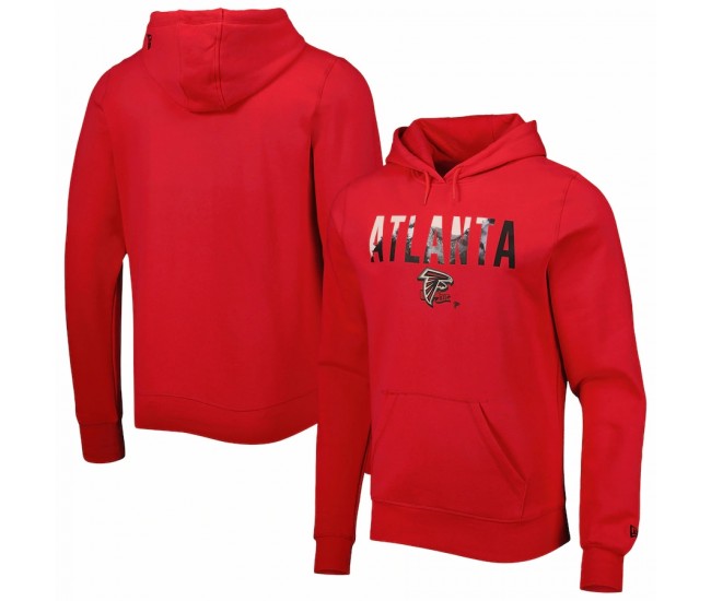 Atlanta Falcons Men's New Era Red Ink Dye Pullover Hoodie