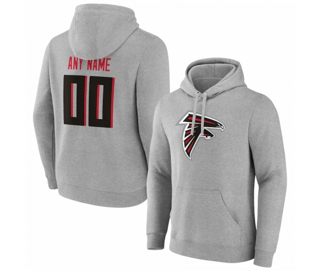 Atlanta Falcons Men's Fanatics Branded Heathered Gray Team Authentic Custom Pullover Hoodie