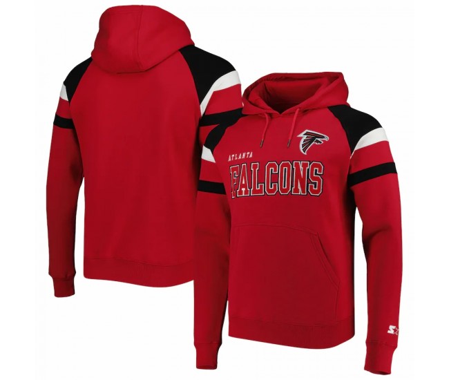 Atlanta Falcons Men's Starter Red Draft Fleece Raglan Pullover Hoodie