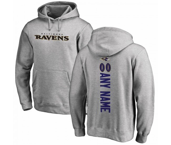 Baltimore Ravens Men's NFL Pro Line by Fanatics Branded Heather Gray Personalized Playmaker Pullover Hoodie