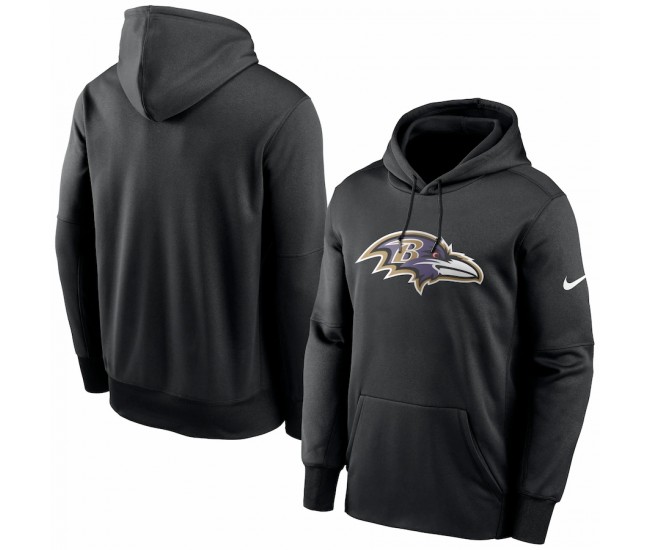 Baltimore Ravens Men'sNike Black Fan Gear Primary Logo Therma Performance Pullover Hoodie