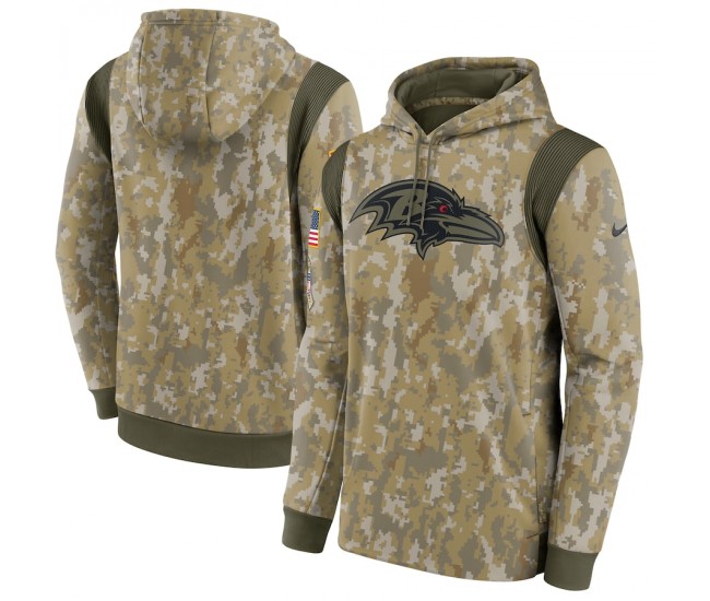 Baltimore Ravens Men's Nike Camo 2021 Salute To Service Performance Pullover Hoodie