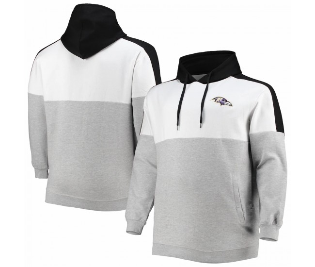 Baltimore Ravens Men's Black/Heathered Gray Big & Tall Team Logo Pullover Hoodie