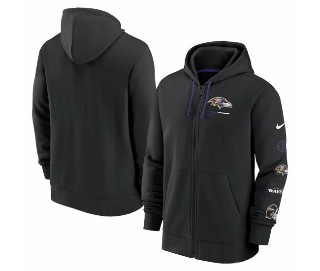 Baltimore Ravens Men's Nike Black Surrey Full-Zip Hoodie