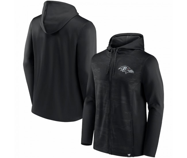 Baltimore Ravens Men's Fanatics Branded Black Ball Carrier Full-Zip Hoodie