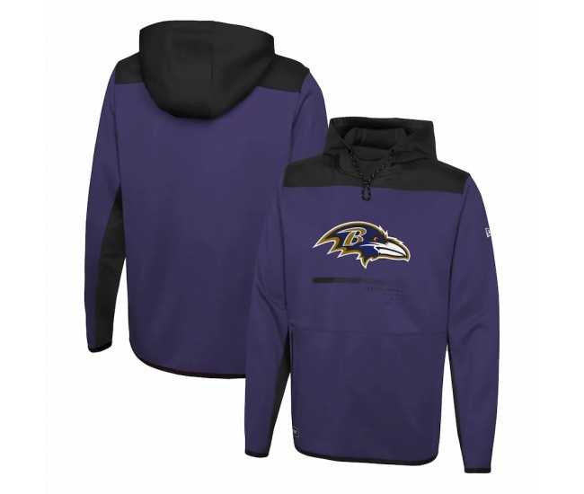 Baltimore Ravens Men's New Era Purple Combine Authentic Hard Hitter Pullover Hoodie