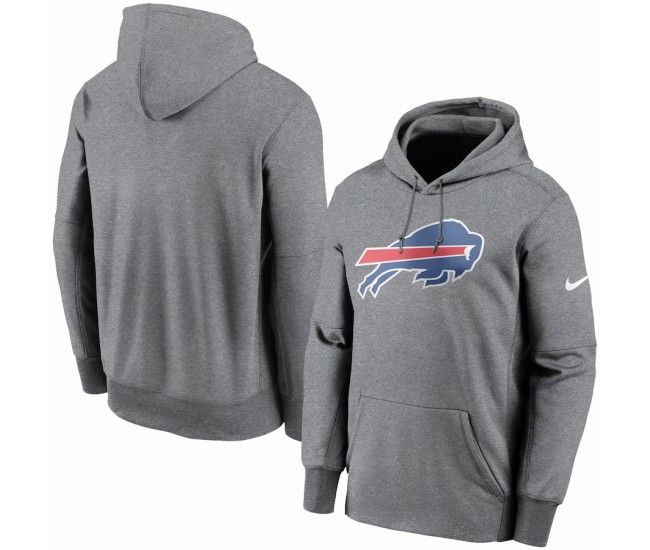 Buffalo Bills Men's Nike Heathered Charcoal Fan Gear Primary Logo Therma Performance Pullover Hoodie