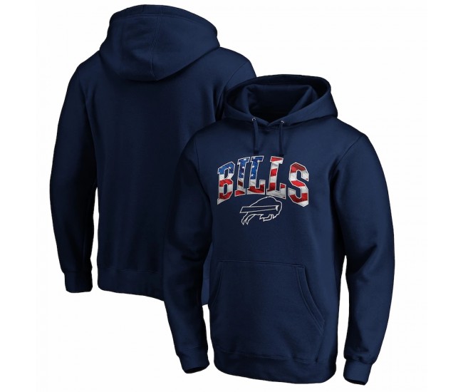 Buffalo Bills Men's Fanatics Branded Navy Banner Wave Fitted Pullover Hoodie