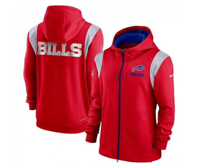 Buffalo Bills Men's Nike Red Performance Sideline Lockup Full-Zip Hoodie