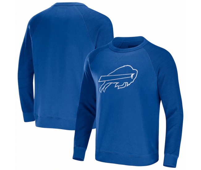 Buffalo Bills Men's NFL x Darius Rucker Collection by Fanatics Royal Raglan Fleece Pullover Sweatshirt