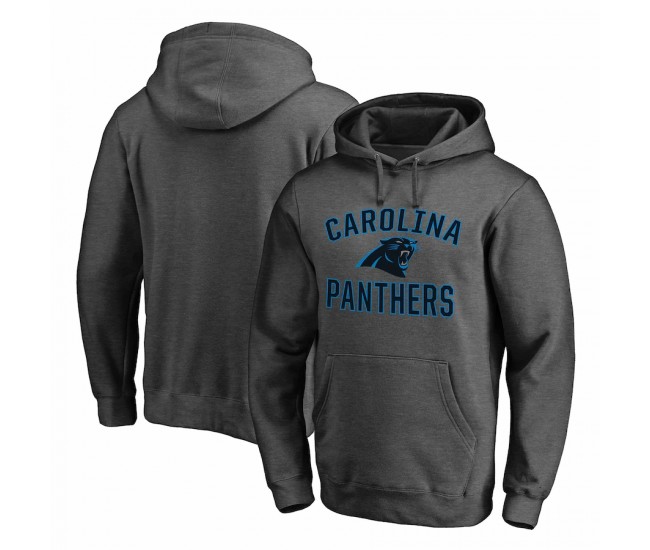 Carolina Panthers Men's Fanatics Branded Heather Charcoal Victory Arch Team Fitted Pullover Hoodie