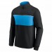 Carolina Panthers Men's Fanatics Branded Black/Blue Block Party Quarter-Zip Jacket