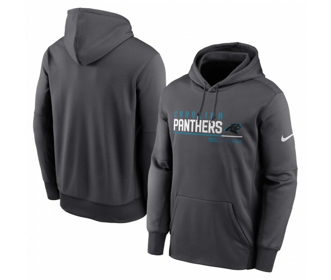 Carolina Panthers Men's Nike Anthracite Prime Logo Name Split Pullover Hoodie