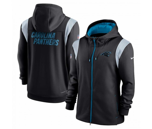 Carolina Panthers Men's Nike Black Performance Sideline Lockup Full-Zip Hoodie