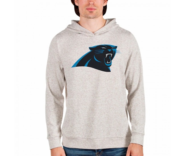 Carolina Panthers Men's Antigua Oatmeal Team Absolute Pullover Hoodie