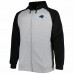 Carolina Panthers Men's Heather Gray Big & Tall Fleece Raglan Full-Zip Hoodie Jacket