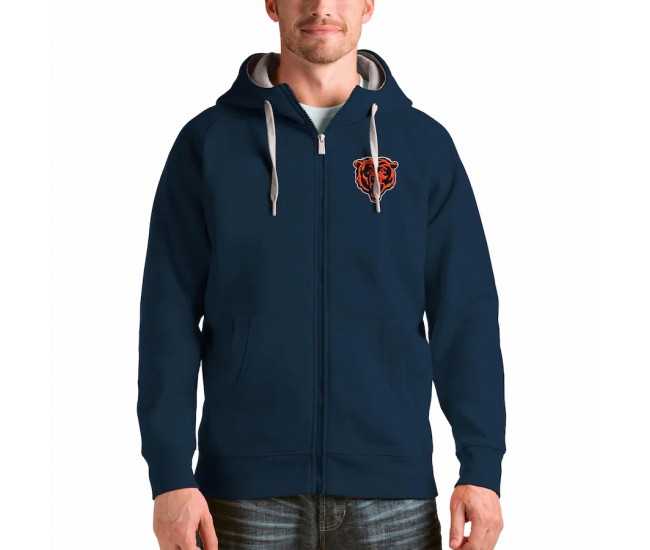 Chicago Bears Men's Antigua Navy Bear Head Victory Full-Zip Hoodie