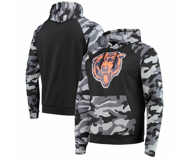 Chicago Bears Men's FOCO Black Camo Raglan Pullover Hoodie