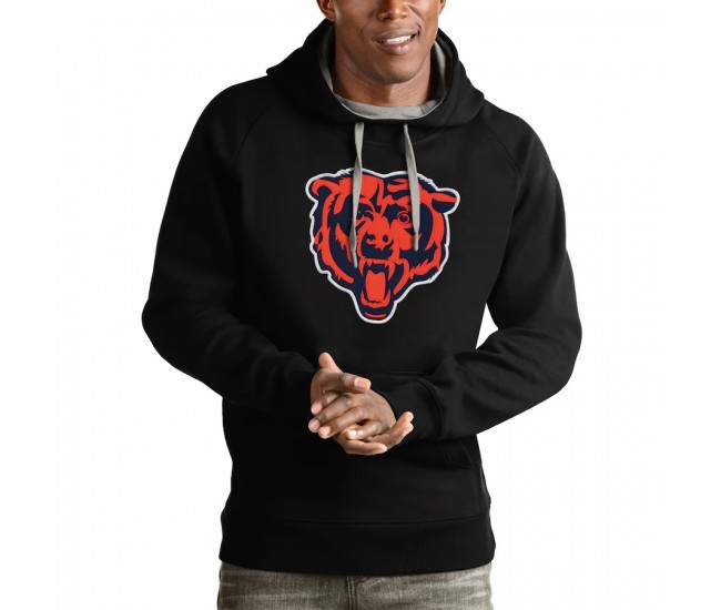 Chicago Bears Men's Antigua Black Victory Pullover Hoodie