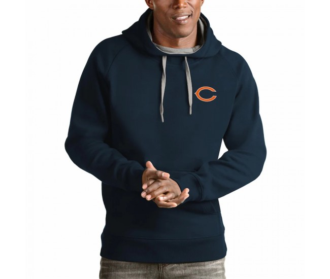 Chicago Bears Men's Antigua Navy Logo Victory Pullover Hoodie