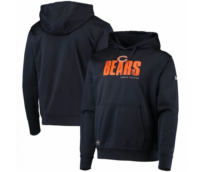 Chicago Bears Men's New Era Navy Combine Authentic Hard Hash Pullover Hoodie