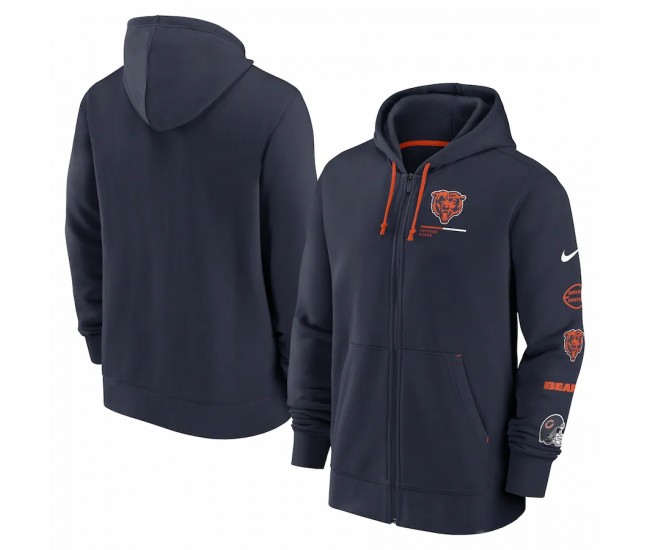 Chicago Bears Men's Nike Navy Surrey Full-Zip Hoodie