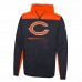 Chicago Bears Men's New Era Navy Combine Authentic Hard Hitter Pullover Hoodie