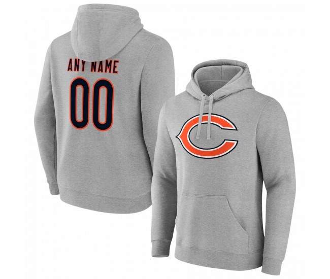 Chicago Bears Men's Fanatics Branded Heathered Gray Team Authentic Custom Pullover Hoodie