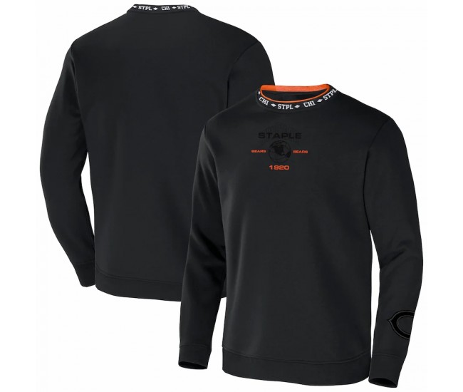 Chicago Bears Men's NFL x Staple Black Globe Crewneck Pullover