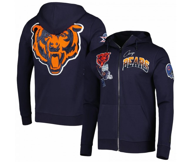 Chicago Bears Men's Pro Standard Navy Hometown Full-Zip Hoodie