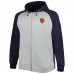 Chicago Bears Men's Heather Gray Big & Tall Fleece Raglan Full-Zip Hoodie Jacket