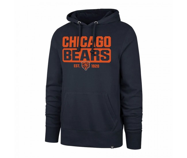 Chicago Bears Men's '47 Navy Box Out Headline Pullover Hoodie