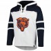 Chicago Bears Men's '47 Heather Gray Logo Gridiron Lace-Up Pullover Hoodie