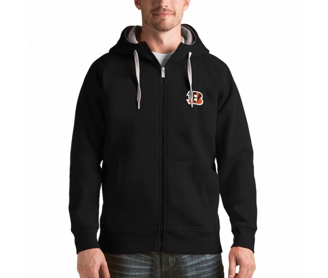 Cincinnati Bengals Men's Antigua Black Victory Full-Zip Hoodie