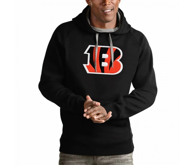 Cincinnati Bengals Men's Antigua Black Victory Pullover Hoodie