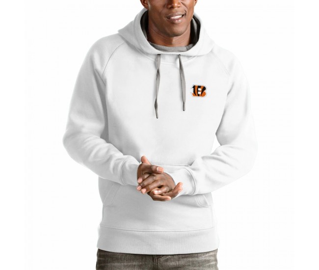 Cincinnati Bengals Men's Antigua White Logo Victory Pullover Hoodie