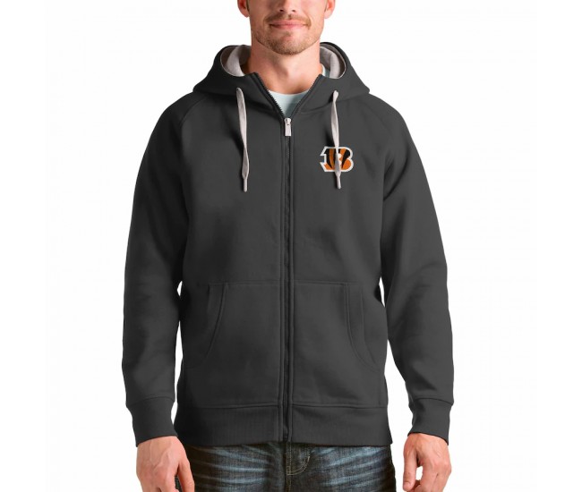 Cincinnati Bengals Men's Antigua Charcoal Victory Full-Zip Hoodie