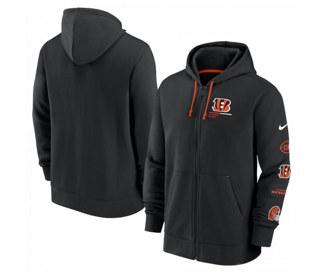 Cincinnati Bengals Men's Nike Black Surrey Full-Zip Hoodie