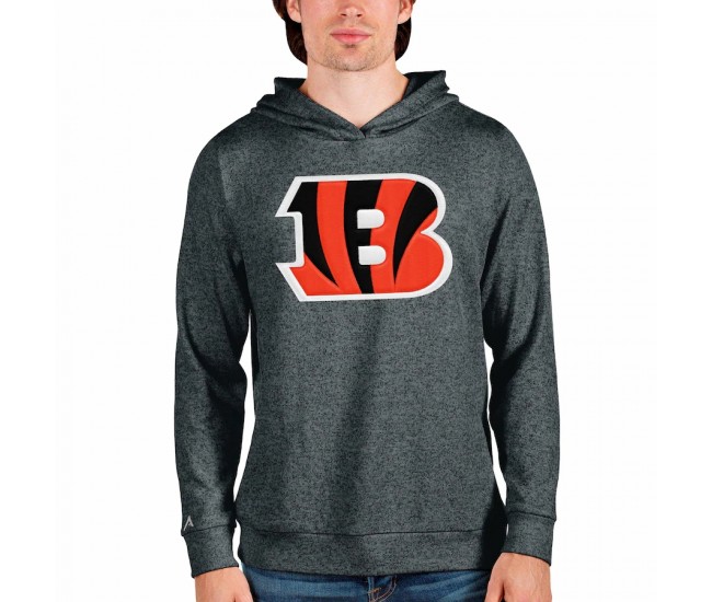 Cincinnati Bengals Men's Antigua Heathered Charcoal Team Absolute Pullover Hoodie