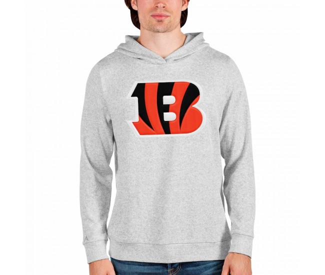 Cincinnati Bengals Men's Antigua Heathered Gray Team Absolute Pullover Hoodie