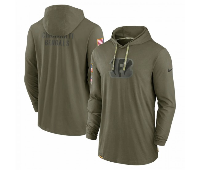 Cincinnati Bengals Men's Nike Olive 2022 Salute to Service Tonal Long Sleeve Hoodie T-Shirt