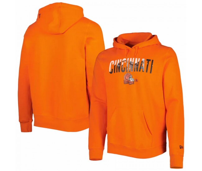 Cincinnati Bengals Men's New Era Orange Ink Dye Pullover Hoodie