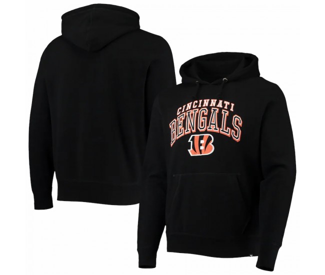 Cincinnati Bengals Men's '47 Black Double Decker Headline Fleece Pullover Hoodie