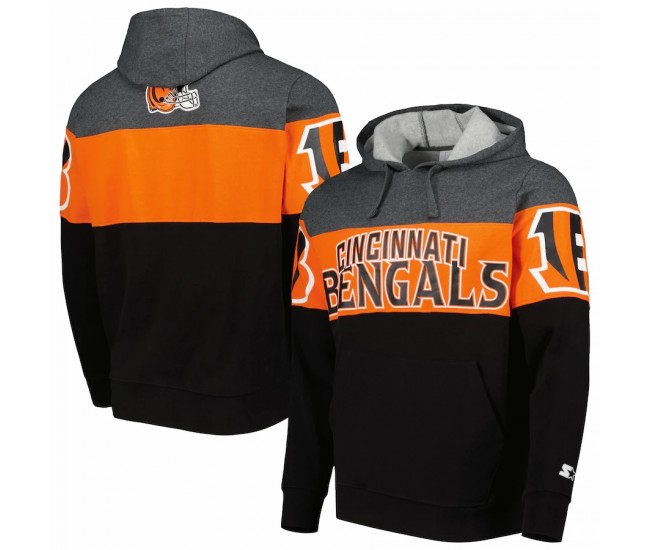 Cincinnati Bengals Men's Starter Black/Heather Charcoal Extreme Pullover Hoodie