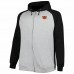 Cincinnati Bengals Men's Heather Gray Big & Tall Fleece Raglan Full-Zip Hoodie Jacket