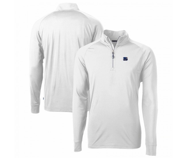 Cincinnati Bengals Men's Cutter & Buck White Team Adapt Eco Knit Hybrid Recycled Quarter-Zip Pullover Top