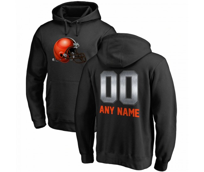 Cleveland Browns Men's NFL Pro Line by Fanatics Branded Black Personalized Midnight Mascot Pullover Hoodie