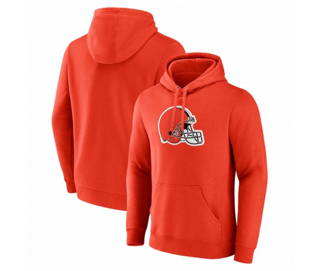 Cleveland Browns Men's Fanatics Branded Orange Primary Logo Fitted Pullover Hoodie