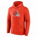 Cleveland Browns Men's Fanatics Branded Orange Primary Logo Fitted Pullover Hoodie