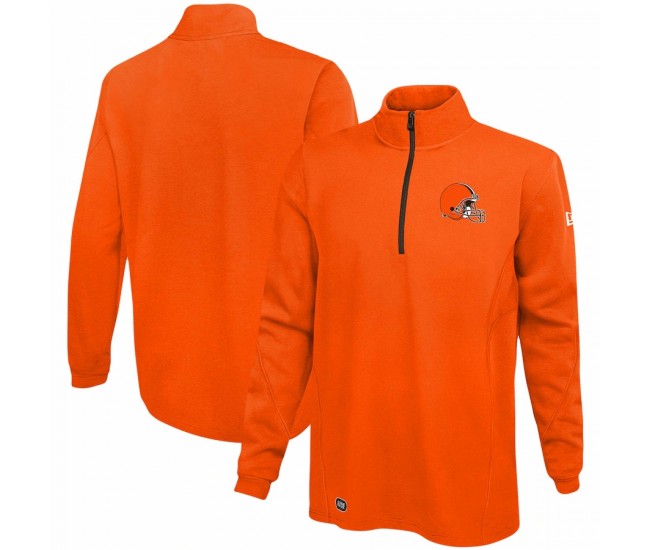 Cleveland Browns Men's New Era Orange Combine Authentic Overcome Quarter-Zip Jacket